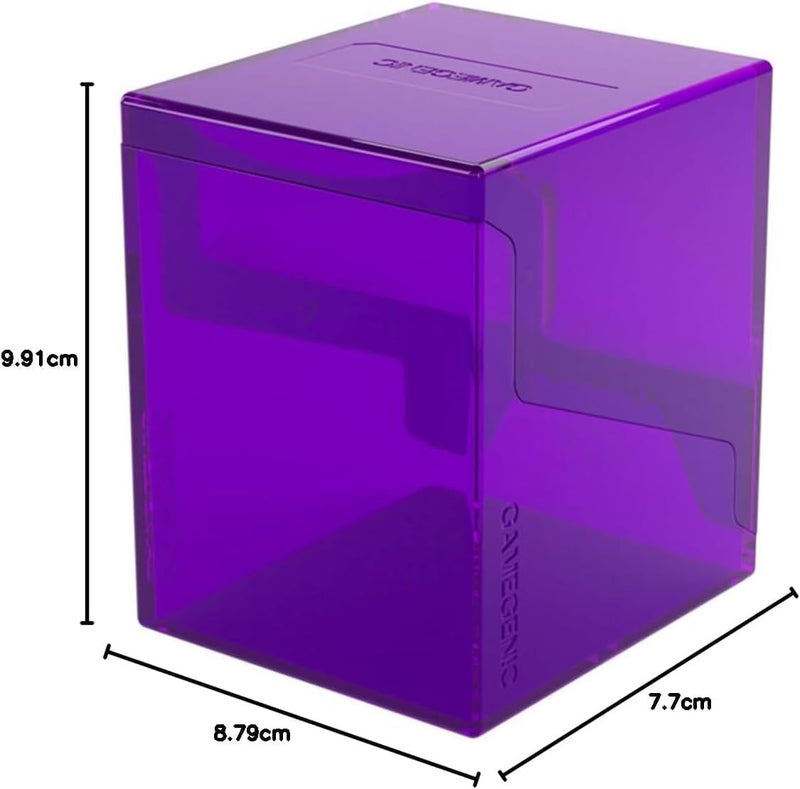 Gamegenic Bastion 100+ XL Deck Box - Compact, Secure, and Perfectly Organized for Your Trading Cards! Safely Protects 100+ Double-Sleeved Cards, Purple Color, Made - Image 3